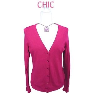 CHIC~BARBIE PINK🎀/Hot Pink V-neck Cardigan - Sz G/L